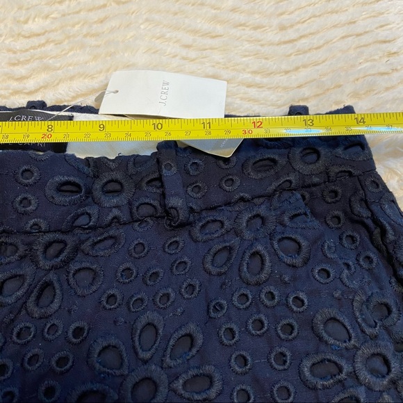 J CREW BNWT Navy Blue Cafe Capri Pinwheel Eyelet Lace Cropped Ankle Pants - Picture 7 of 11
